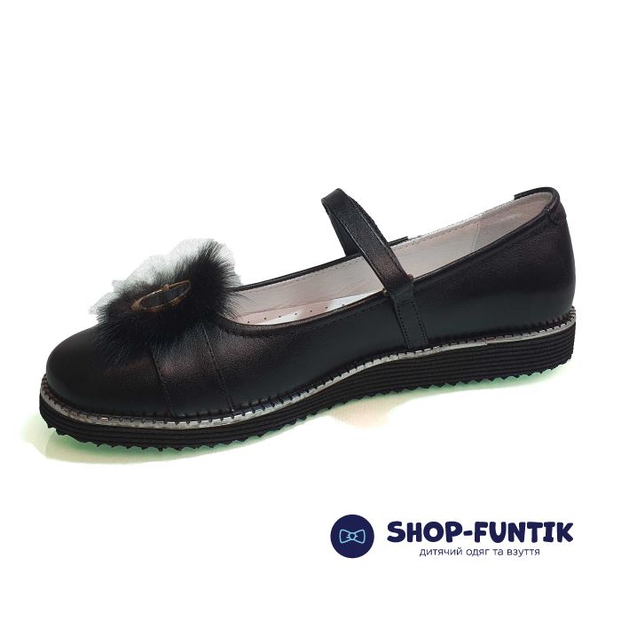 Туфли Tunel черные с мехом 200191