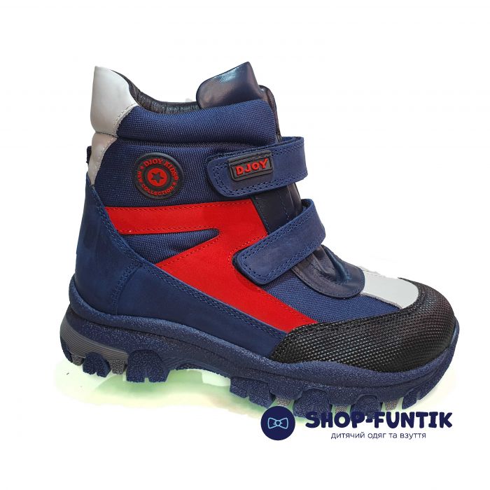 Ботинки Djoy синие с красно-белыми вставками 059013
