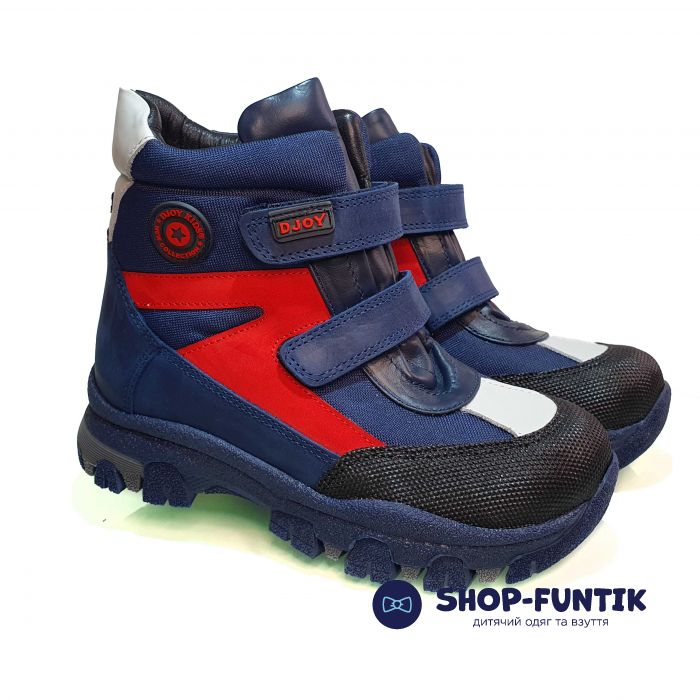 Ботинки Djoy синие с красно-белыми вставками 059013