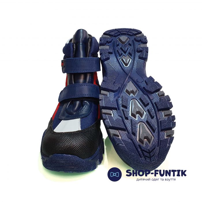 Ботинки Djoy синие с красно-белыми вставками 059013