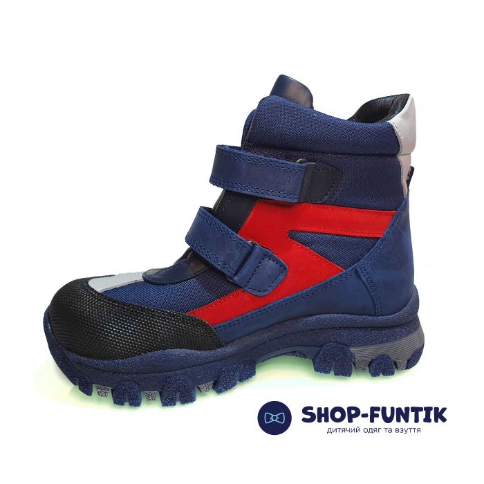 Ботинки Djoy синие с красно-белыми вставками 059013