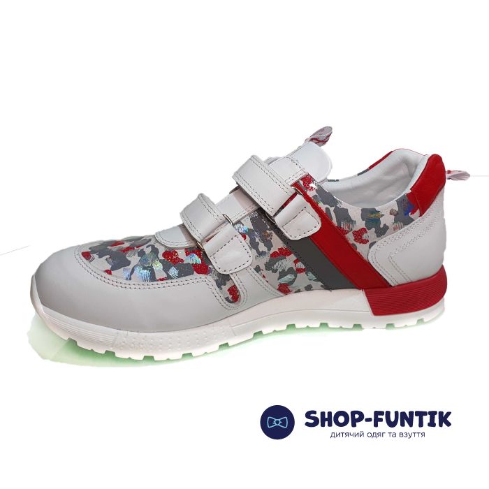 Кроссовки Panda белые с цветным принтом 001.9043