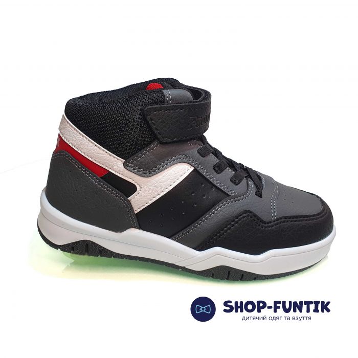 Кроссовки  Promax черно-серые с цветными вставками высокие 18621