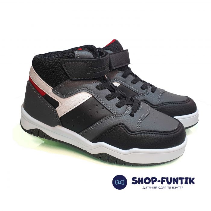 Кроссовки  Promax черно-серые с цветными вставками высокие 18621