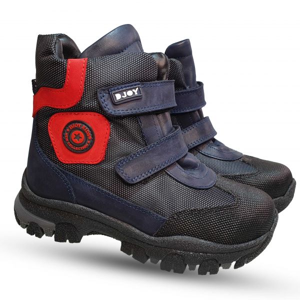 Ботинки Djoy темно-сине с красными и черными вставками 142524