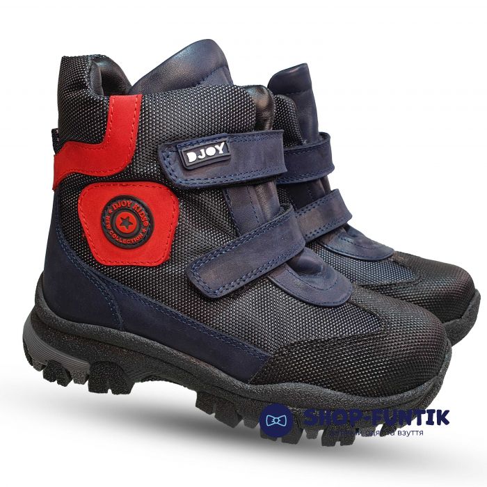 Ботинки Djoy темно-сине с красными и черными вставками 142524