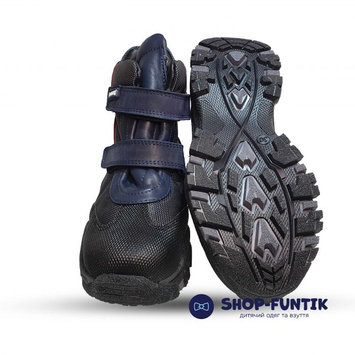 Ботинки Djoy темно-сине с красными и черными вставками 142524