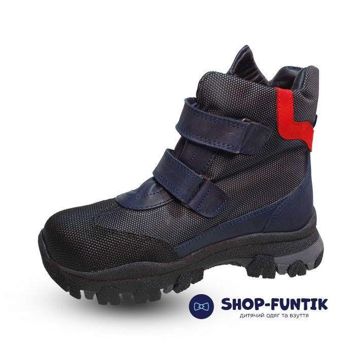 Ботинки Djoy темно-сине с красными и черными вставками 142524