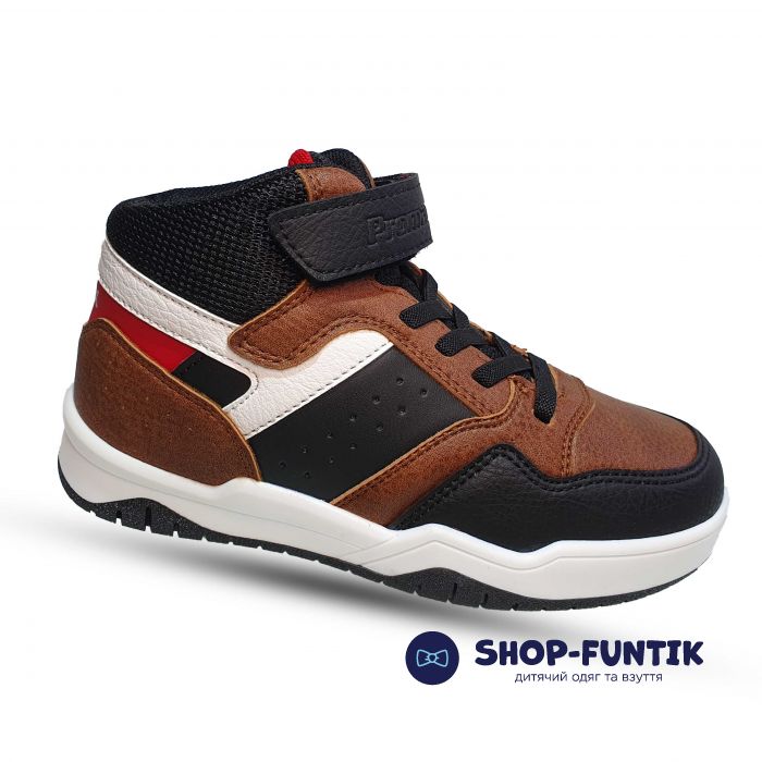 Ботинки  Promax черно-коричневые на белой подошве 18626