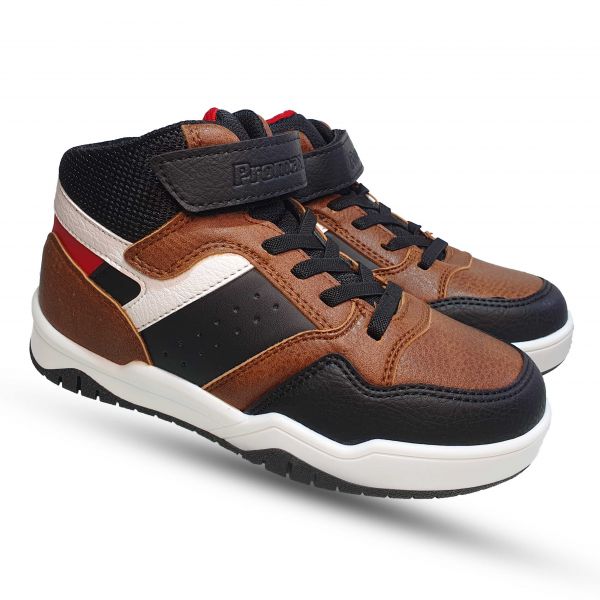 Ботинки  Promax черно-коричневые на белой подошве 18626