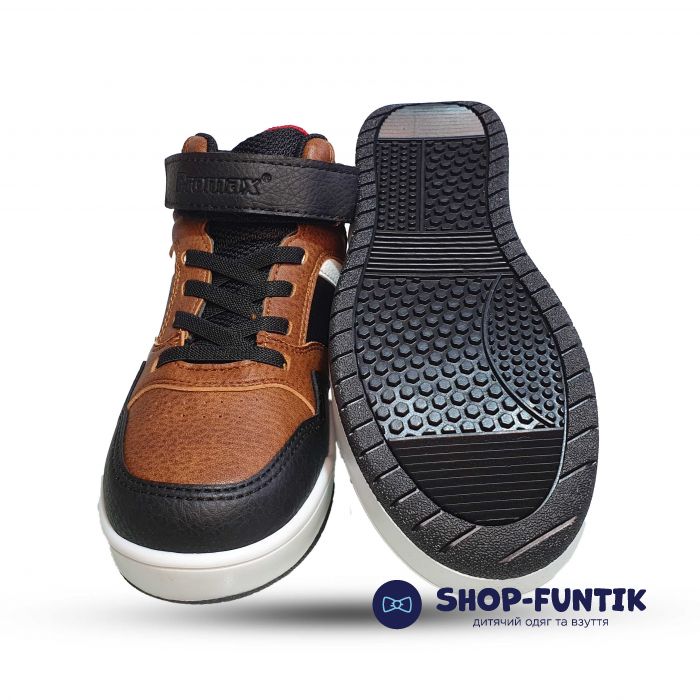 Ботинки  Promax черно-коричневые на белой подошве 18626