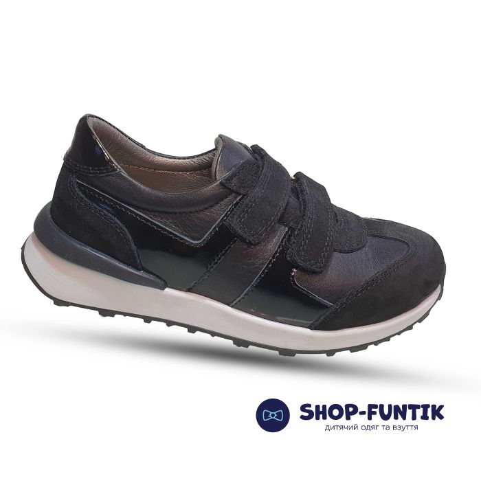 Кроссовки Tomini черные на белой подошве 017 2134