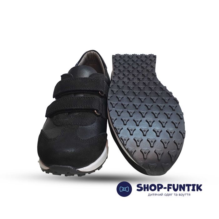 Кроссовки Tomini черные на белой подошве 017 2134