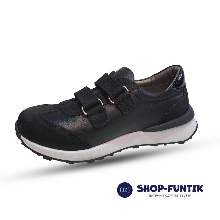 Кроссовки Tomini черные на белой подошве 017 2134