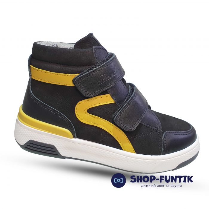 Ботинки Panda черные с желтыми вставками 2105 01