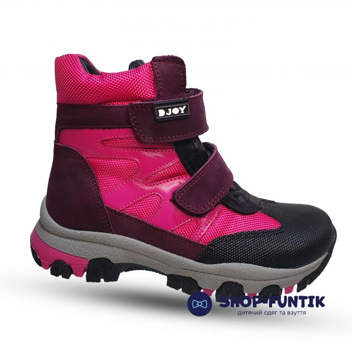 Ботинки Djoy черно-розовые 0587