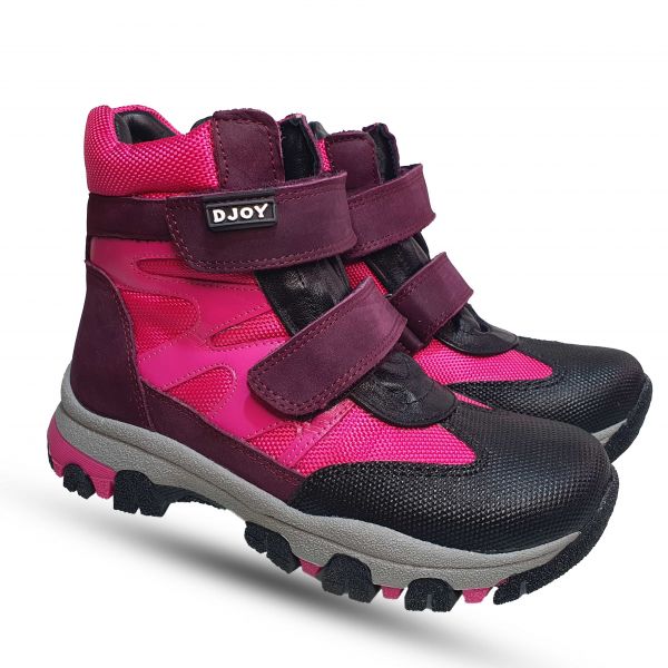 Ботинки Djoy черно-розовые 0587