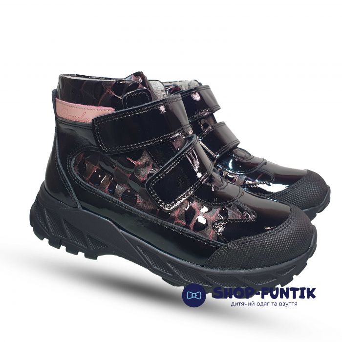 Черевики Tomini чорні лаковані 0114