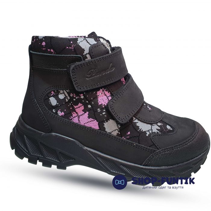 Ботинки Panda черные с цветным принтом 0103