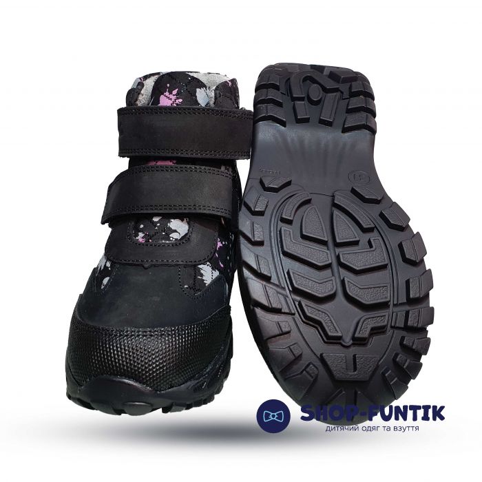 Ботинки Panda черные с цветным принтом 0103
