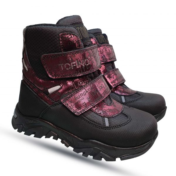 Ботинки Tofino черные с бордовыми вставками 926613