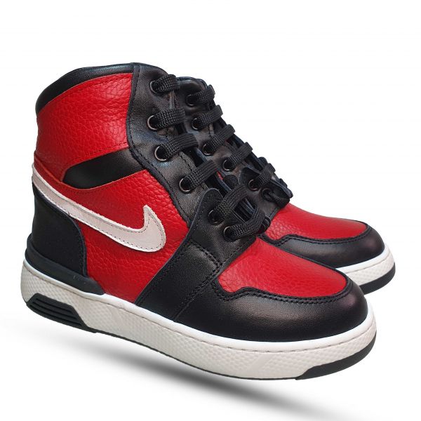 Ботинки Tomini черно-красные 12305