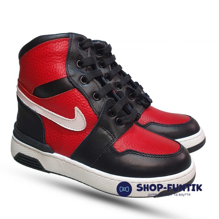 Ботинки Tomini черно-красные 12305