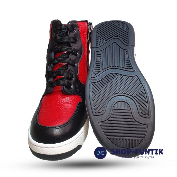 Ботинки Tomini черно-красные 12305