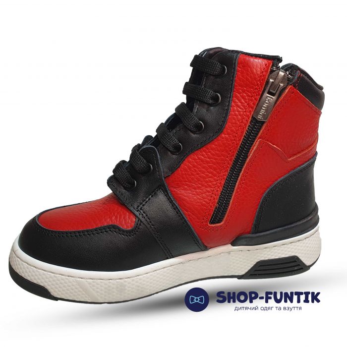 Ботинки Tomini черно-красные 12305