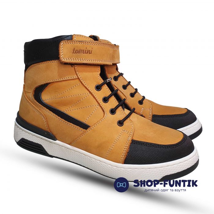 Ботинки Tomini черно-желтые 0811