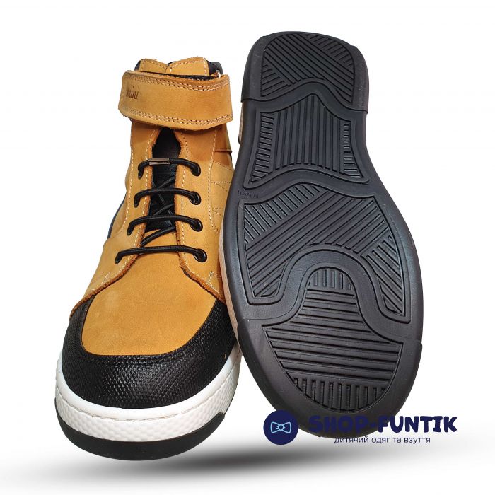 Ботинки Tomini черно-желтые 0811