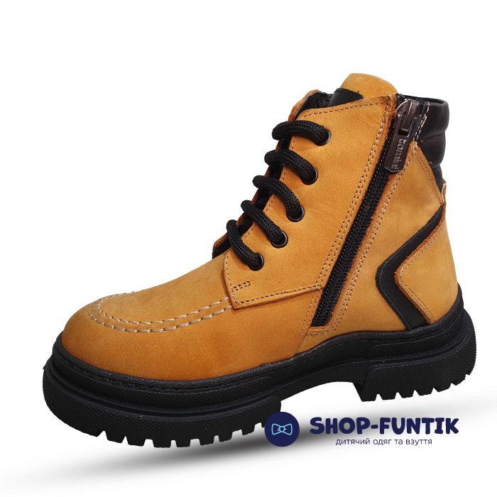 Ботинки Tomini желтые на черной подошве 12003