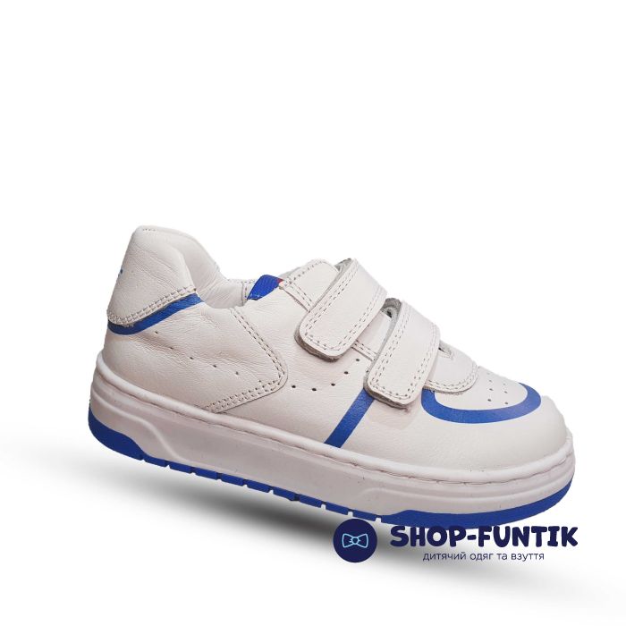 Кроссовки Tiflani белые с синим декором 1901