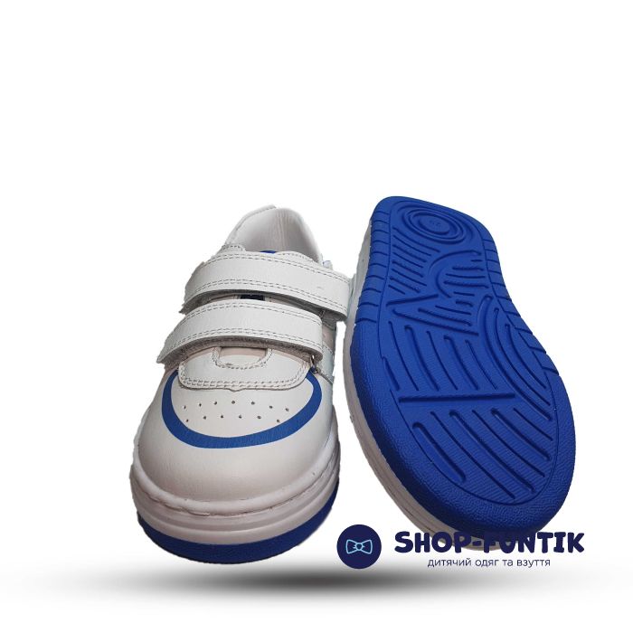 Кроссовки Tiflani белые с синим декором 1901