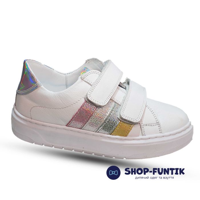 Кроссовки Tiflani белые с цветными вставками 646