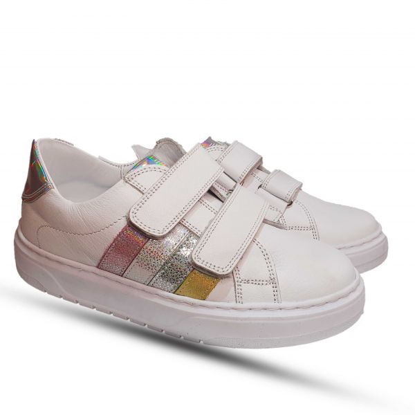 Кроссовки Tiflani белые с цветными вставками 646