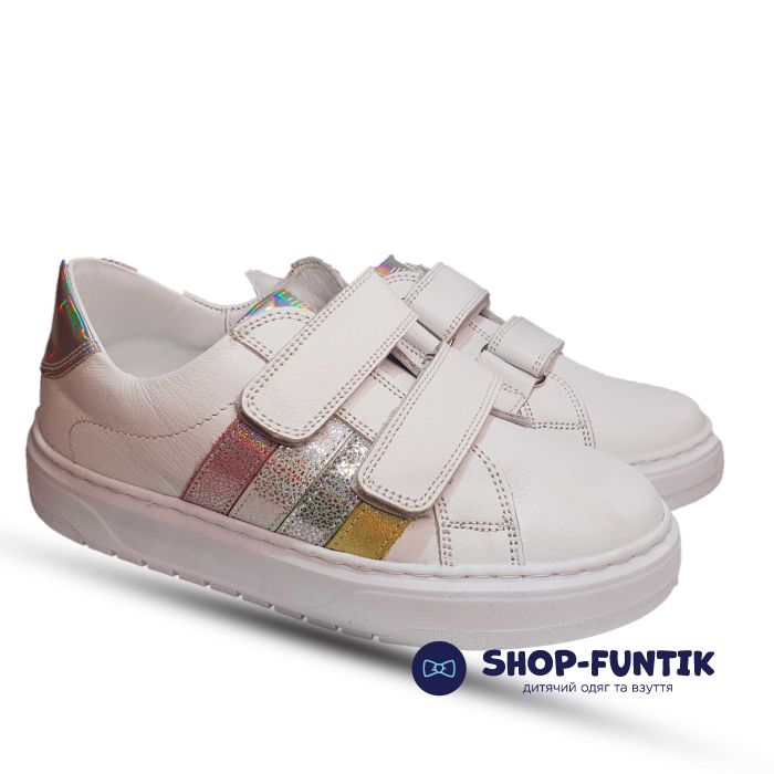 Кроссовки Tiflani белые с цветными вставками 646