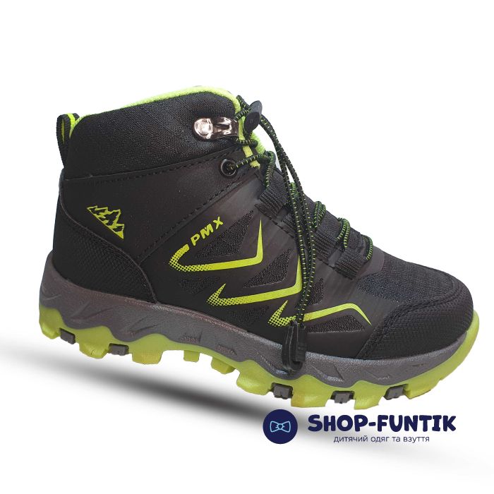 Кроссовки  Promax черные с салатовым декором 1874