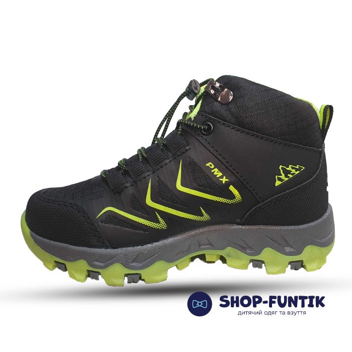Кроссовки  Promax черные с салатовым декором 1874