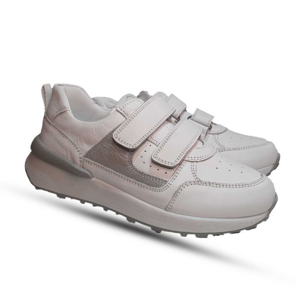 Кроссовки Tiflani белые с серыми вставками 234