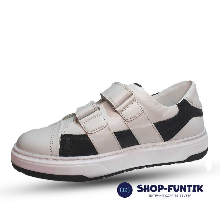 Кроссовки Tiflani белые с черными вставками 236