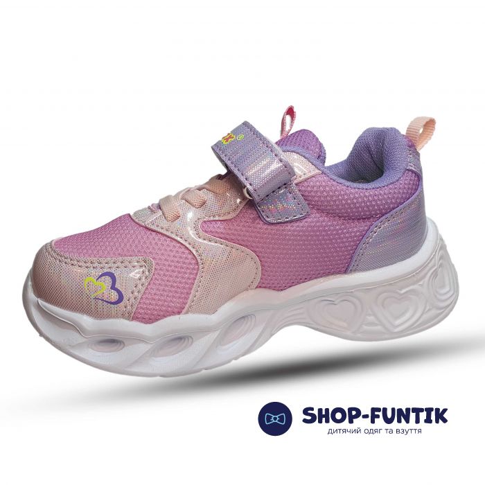 Кроссовки  Promax розовые с огоньками 1771