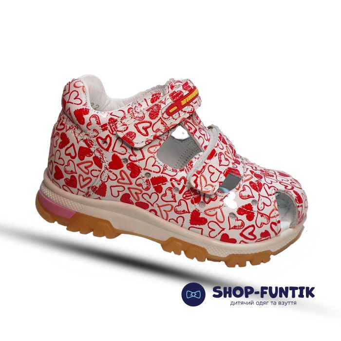 Сандалии Minime бело-красные 2325