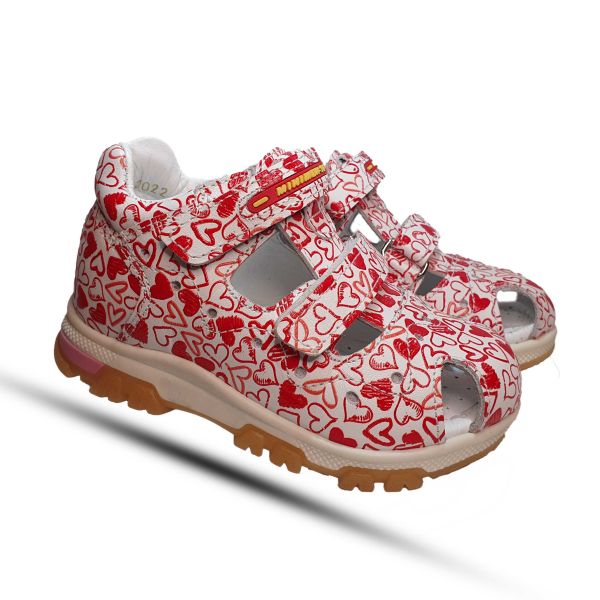 Сандалии Minime бело-красные 2325