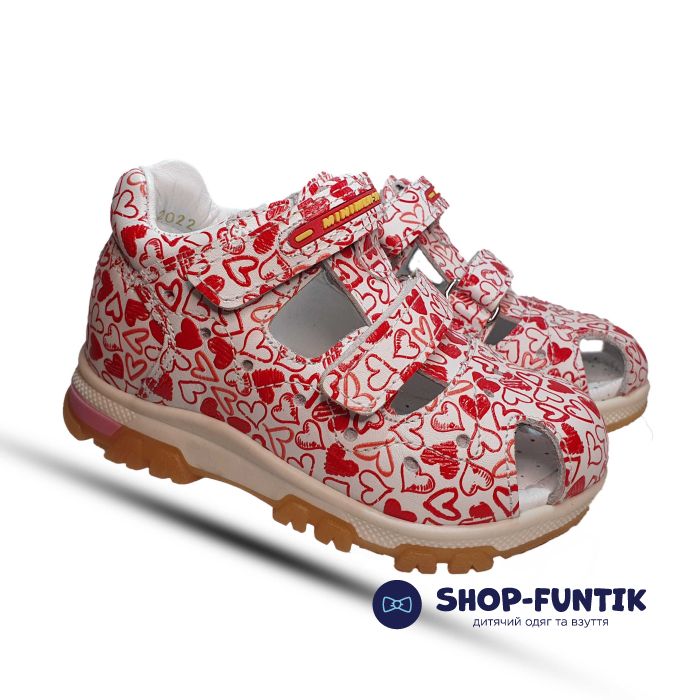 Сандалии Minime бело-красные 2325