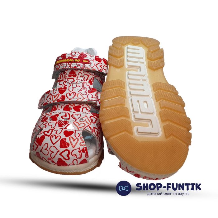 Сандалии Minime бело-красные 2325