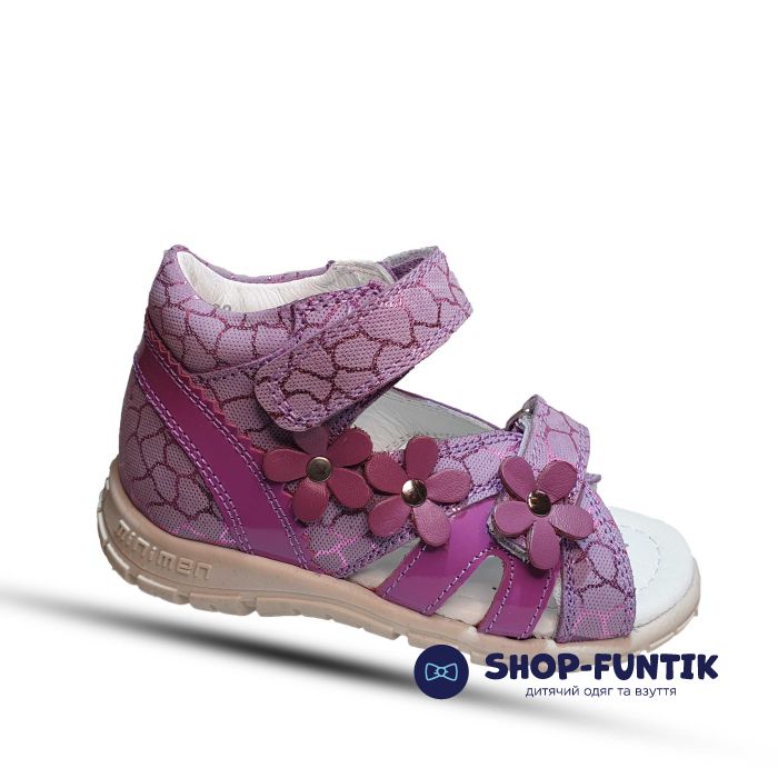 Сандалии Minimen фиолетовые с цветочком 359