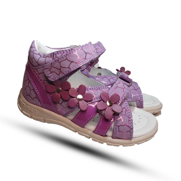 Сандалии Minimen фиолетовые с цветочком 359