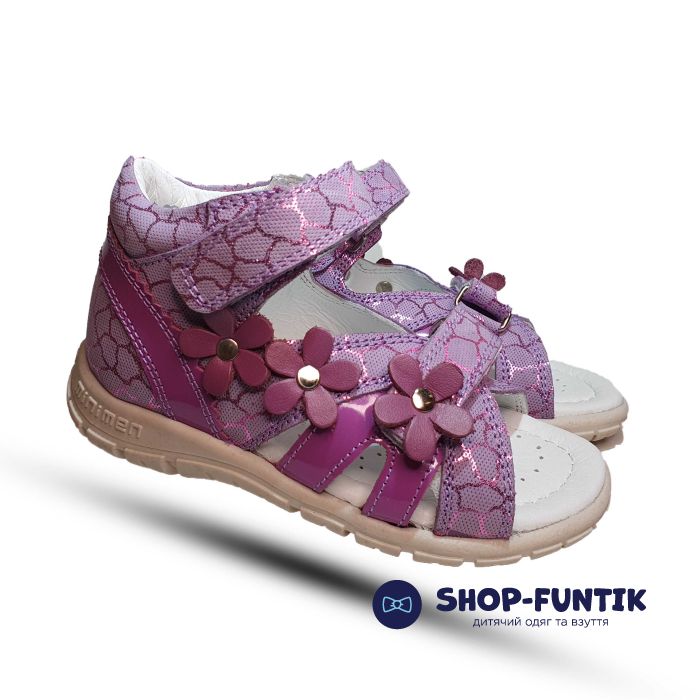 Сандалии Minimen фиолетовые с цветочком 359