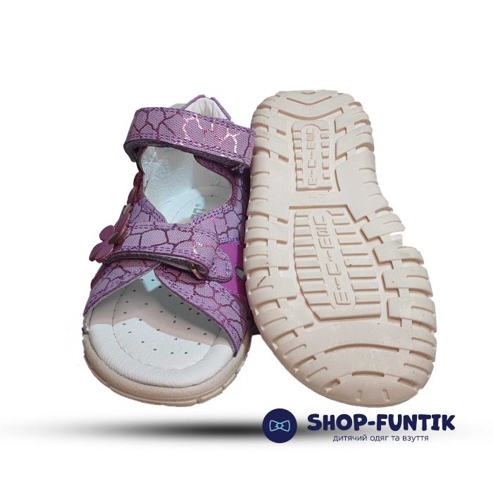 Сандалии Minimen фиолетовые с цветочком 359